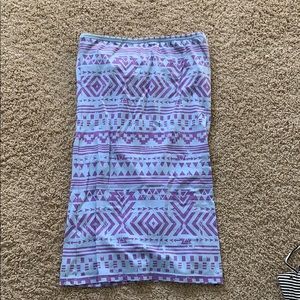 Strapless tribal print mini dress